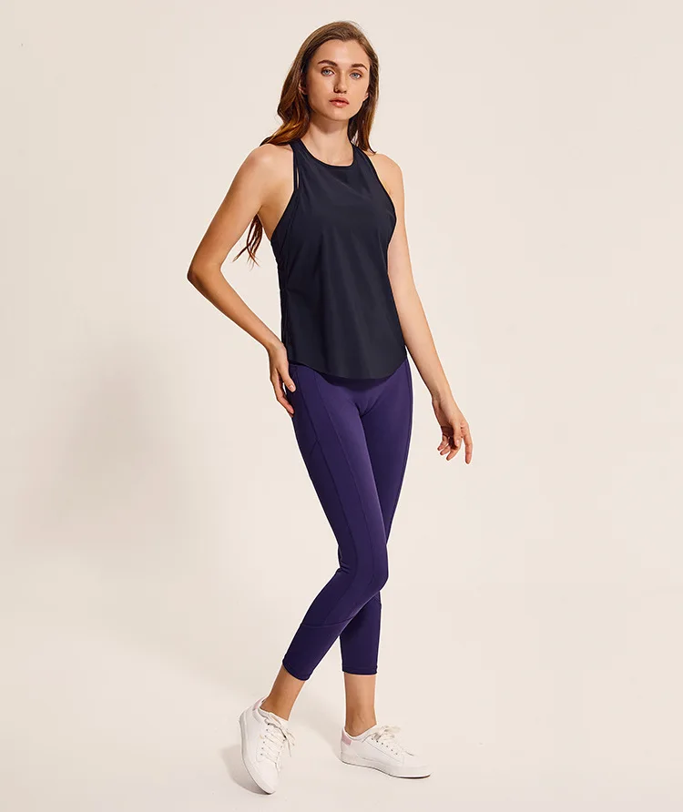 Цветной свободный облегающий спортивный жилет для бега, Женская быстросохнущая простая футболка без рукавов для йоги и фитнеса, спортивные майки