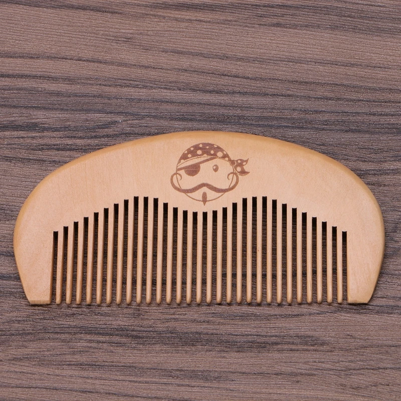 Натуральная расческа из персикового дерева, борода, тонкая зубная головка, массаж, антистатическое средство для ухода за волосами
