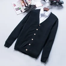 Высококачественный хлопковый мужской зимний свитер с длинным рукавом с v-образным вырезом, однобортный однотонный повседневный мужской кардиган, размер m-xxl