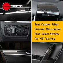Накладка на внутреннюю дверь из углеродного волокна для стайлинга автомобиля, накладка на внутреннюю дверь для VW Touareg 11-17, аксессуары для интерьера