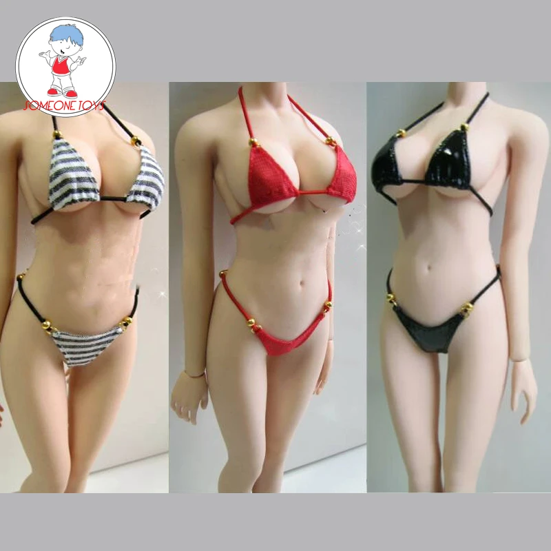 1:6th Black Swimsuit Bikini Clothes For 12/" Female PHICEN UD JO Body Doll