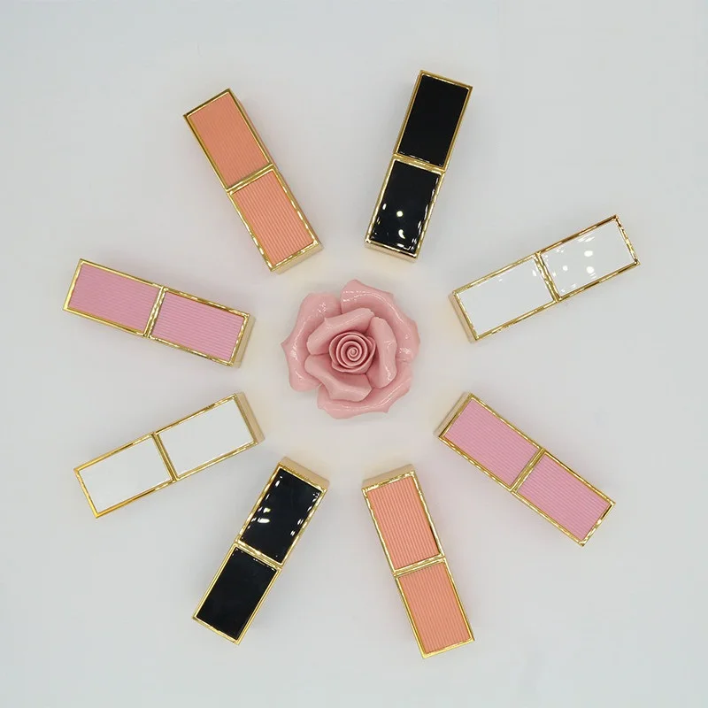 

Empty Lip Balm Tube Square Lipstick Tubes 12.1mm White Black Pink Plastic Cosmetic Packaging Lip Stick Containers 30Pcs/Lot