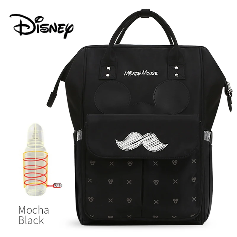 

Disney Baby Diaper Bags USB Warm Cute Mummy Maternity Nappy Diaper Stroller Bag Insulation bebek bakim cantalari Travel Backpack