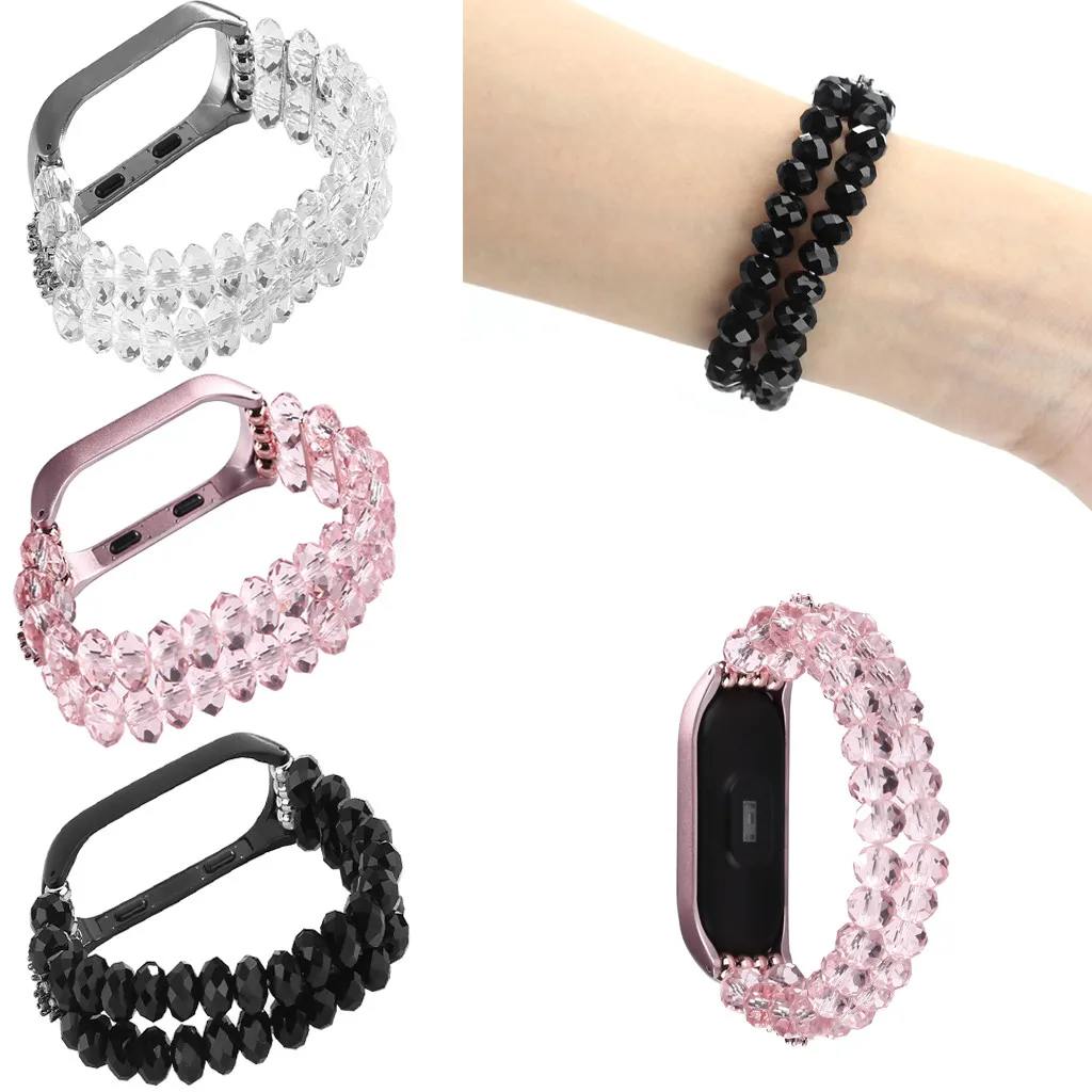 

Replacement Crystal Wristband Band Strap + Metal Case For Xiaomi Mi Band 4 Smart Accessories Watch Bands Bracelet Strap