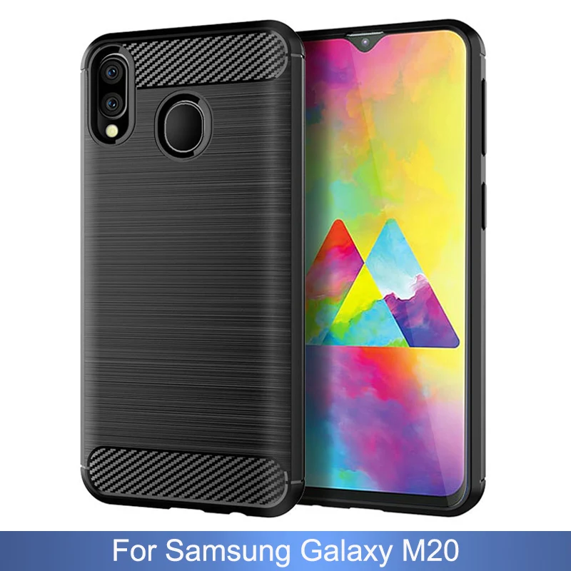 УГЛЕРОДНЫЙ силиконовый чехол для Samsung Galaxy M20 M10 мягкий деловой M 20 6 0 &quot