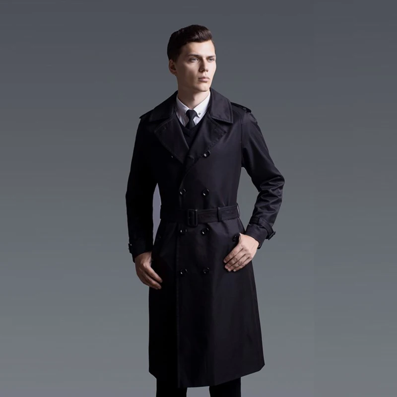 Plus Size Men Fashion Solid Casual Trench Autumn Double Breasted Work Business Windbreaker Belted Slim Fit Classic Trench Coat Plus Size Men Fashion Solid Casual Trench Autumn Double Breasted Work Business Windbreaker Belted Slim Fit Classic Trench Coat