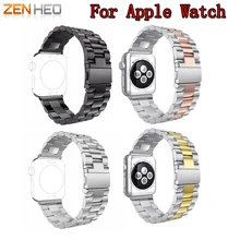 ZENHEO Спорт ремешок для Apple Watch группа 38 мм 42 мм для Iwatch 3 2 1 Нержавеющая сталь лучезапястного сустава ссылка часы браслет ремень