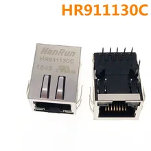 1 шт. RJ45 плоской розетка с светодиодный свет шрапнель HR911130C HY911130C сетевой разъем правый угол интерфейс фильтра