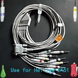 Совместимость с дБ 15pin Hellige EK51 ЭКГ монитор ЭКГ/ЭКГ 10 кабель, 3,0/4,0/клип/оснастки электрода leadwire, IEC или AHA
