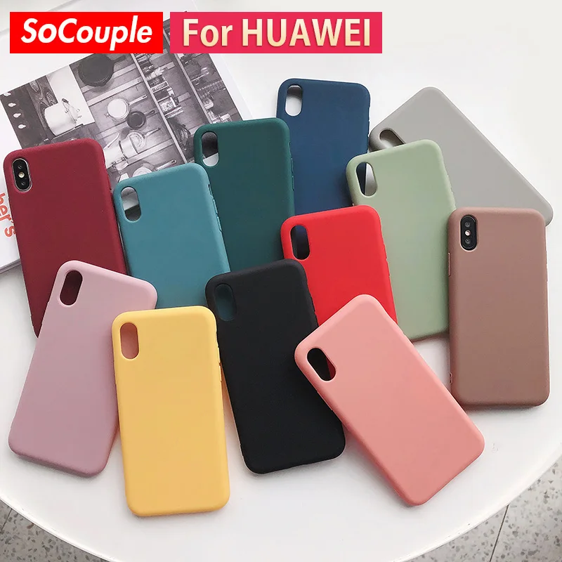 

SoCouple Phone Case For Huawei P20 P30 Pro P10 plus Candy Color Soft TPU Case For Huawei Mate 20 10 Pro Nova 2s 3 3i 4 Cover