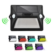 Уличный светильник на солнечной батарее с двойным PIR датчиком движения, лампа на солнечной батарее, настенный светильник с датчиком 180 градусов, светодиодный водонепроницаемый садовый светильник на солнечной батарее