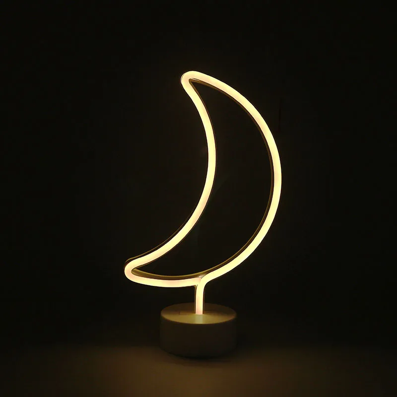 Креативный неоновый светодиодный светильник с облаками для романтической детской спальни, украшенный ночник, вечерние, теплые, декоративные огни - Цвет абажура: moon