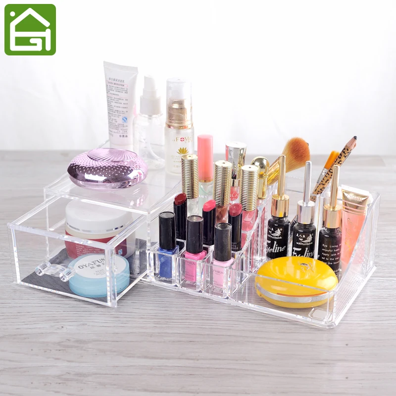 Large Capacity Clear Acrylic Makeup Organizer Box Cosmetic Brush