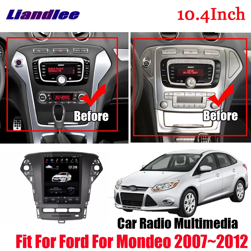 Sale Liandlee Android Tesla vertical Screen For Ford For Mondeo 2007~2012 Car Carplay Mirror link GPS Nav Navigation Map Camera Media 0