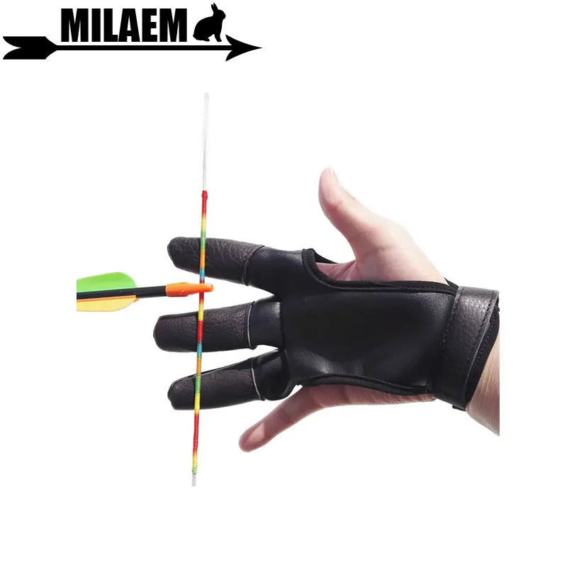 

1pc Archery Glove Finger Guard Right Hand Left Hand Leather Glove Protector Finger Hunting /Shooting Accessory