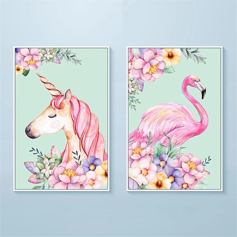 5D DIY Diamond Painting Animal Full Animal Unicorn Flamingo Picture Of Rhinestones Daimond Embroidery Full Package Corss Stitch