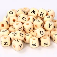 300 Uds. Hallazgos de joyería letras de madera mezcladas/Cuentas del alfabeto letra 