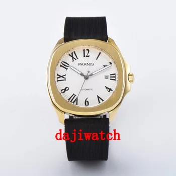 

40mm parnis miypota automatic date adjust square mens watch