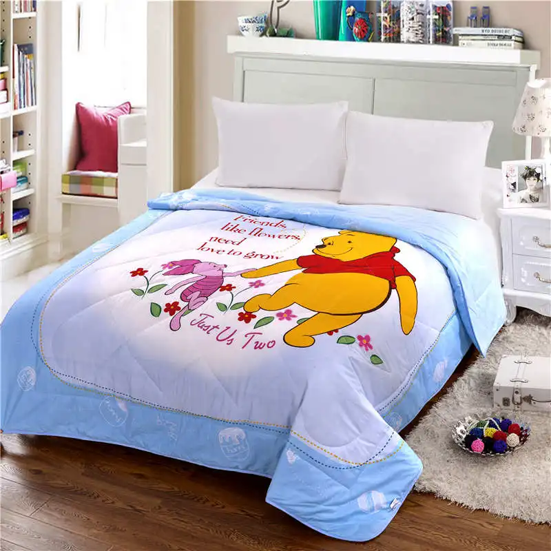 Тонкое стеганое одеяло disney winnie the pooh bear покрывало постельное белье на лето|Одеяла|