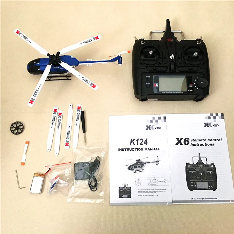 XK K124 EC145 6CH бесщеточный двигатель 3D 6G система RC вертолет RTF совместим с FUTABA S-FHSS