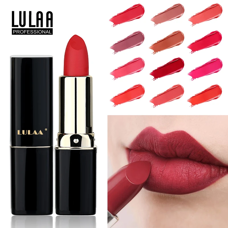 

2019 New 12 Color Matte Lipgloss Lipstick Waterproof Makeup Lip Balm Cosmetic Women Makeup Long Lasting