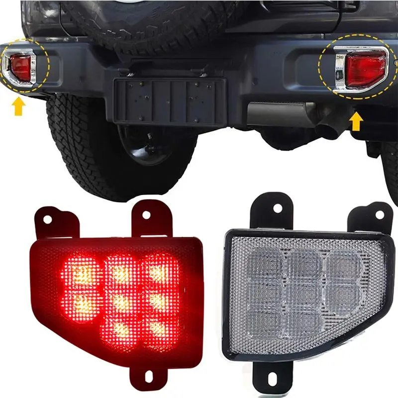Led Rear Bumper Tail Light For Jeep Wrangler JL 2018 2019 Smoke Len Reflector Fog Brake Warn | Автомобили и мотоциклы