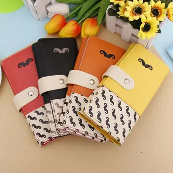 

1pcs Hot Sale Moustache Long Design Pu Leather Women Wallets Hasp Purse Handbags