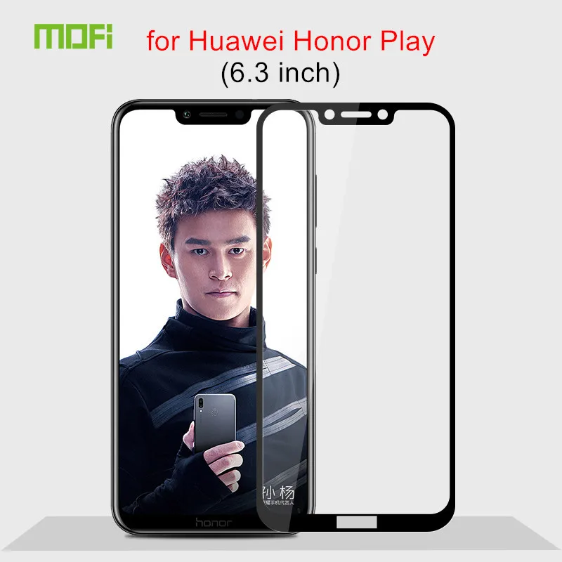 Huawei Honor Play Glass Tempered 6.3 inch Full Cover Protective Film Tempered Glass Huawei Honor Play Screen Protector Black
