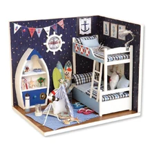 YunNaSi Миниатюрный Кукольный домик 3D Деревянный Мини-домик игрушки для детей DIY Кукольный дом аксессуары светодиодный свет подарок на день рождения