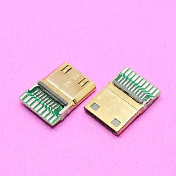 

YuXi 1piece Brand New HDMI male Jack 19pin Connector sockect C type19+1pin jack with PCB board HDMI plug