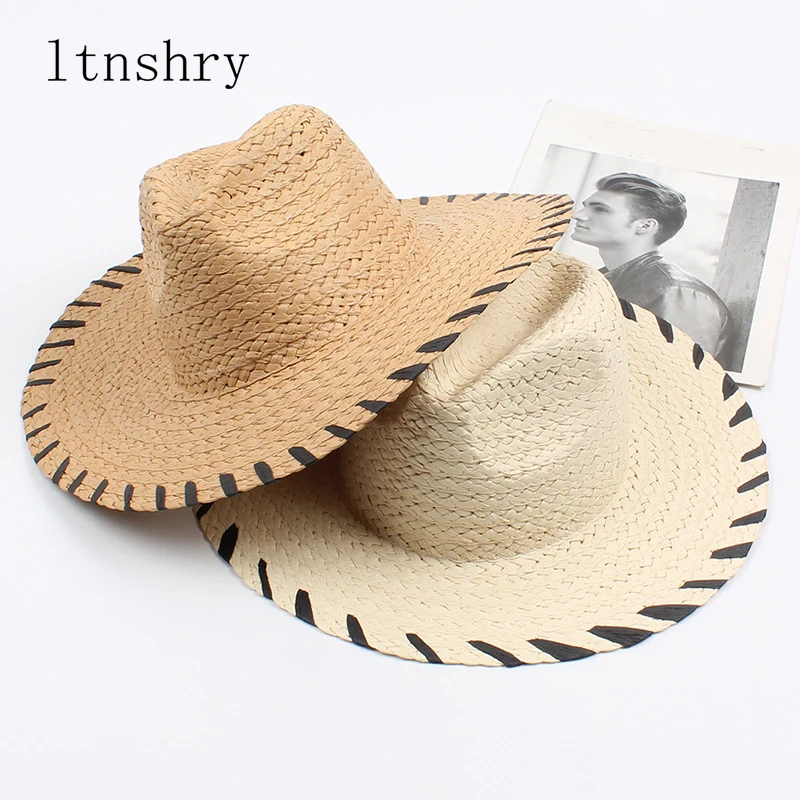 

Summer sun Cap Sunscreen Sunshade Pull Phenanthrene Straw Hat The Wide Brim Sir Woman Hat Seaside Sandy Beach Hat outdoor