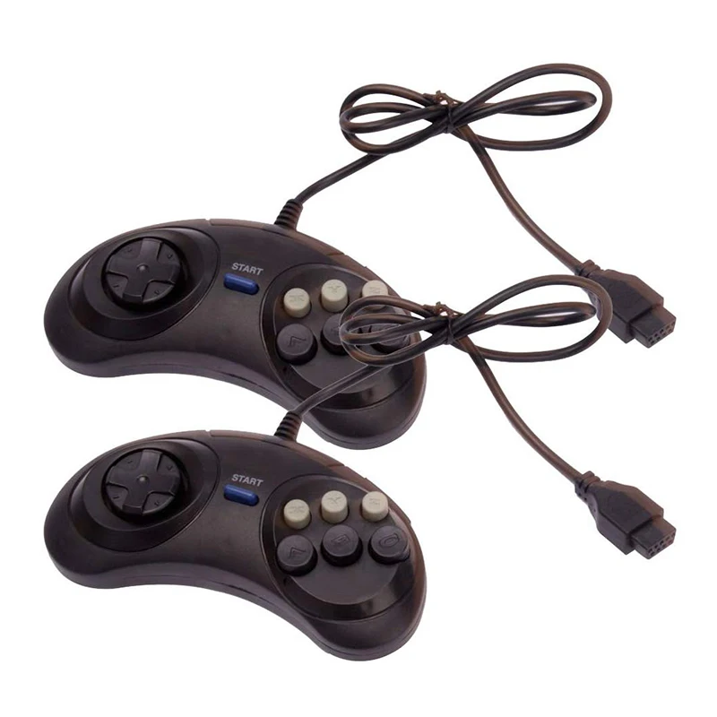 Классический проводной игровой контроллер для SEGA Genesis 6 кнопочный геймпад sega mega