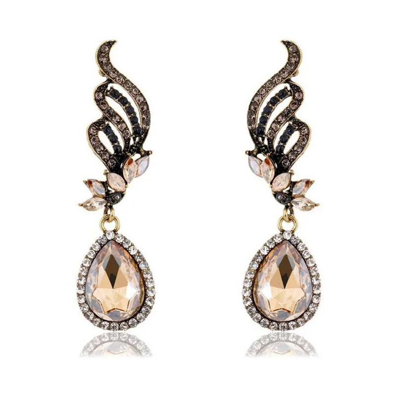 Europe &amp America Earrings For Women Classic Imitation Crystal Earings Anniversary Wedding Party Big Water Drop Brincos | Украшения и
