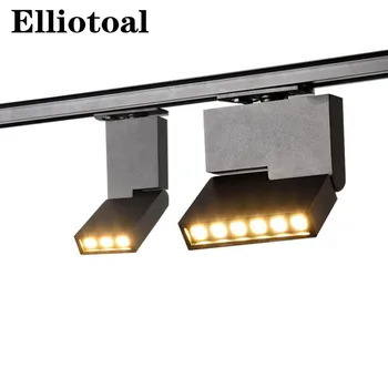 

latest creative square track light 6W 12W Nordic strip flat 2 line rail light white black AC110V AC220V