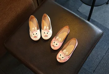 

Girls Shoes PU Shoes Children Fashion Kawaii Rabbit Princess Shoes Cartoon Pattern 2 Colors