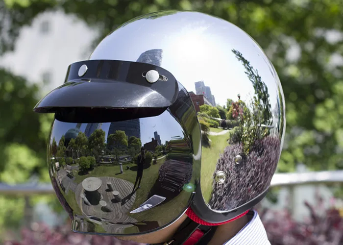 Бренд Vcoros, винтажный мотоциклетный шлем helme, Серебристый Хром, зеркальная живопись, cascos capacete, реактивный скутер, ретро шлемы с открытым лицом