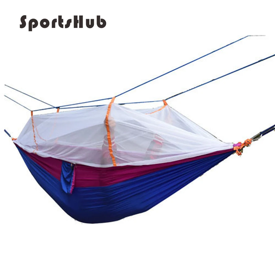 

SPORTSHUB Fastness Outdoor Parachute Fabric Hiking/Camping Hammock Hanging Bed With Mosquito Net Sleeping Hammock SES0020