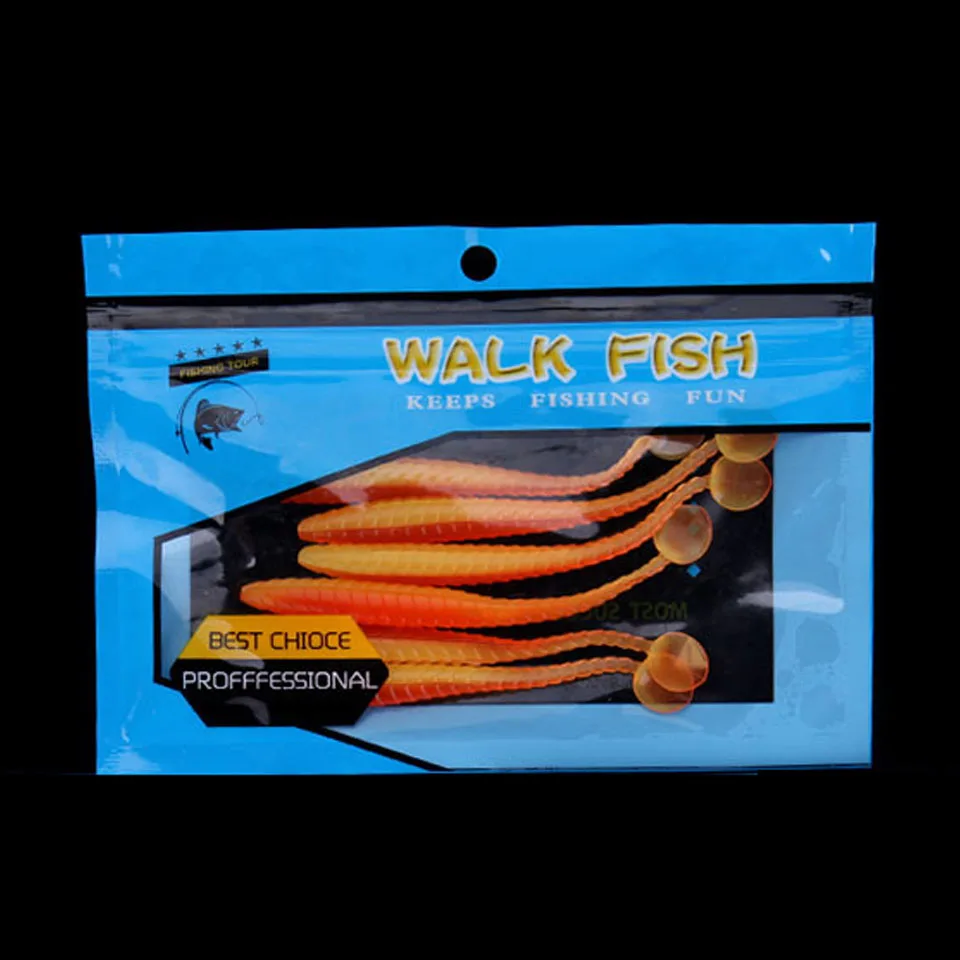 WALK FISH, 6 шт./лот, 105 мм, 3,3 г, поворотная ударная рыболовная приманка, весло, хвостовая приманка, воблер, мягкая рыболовная приманка для бас, силиконовая наживка