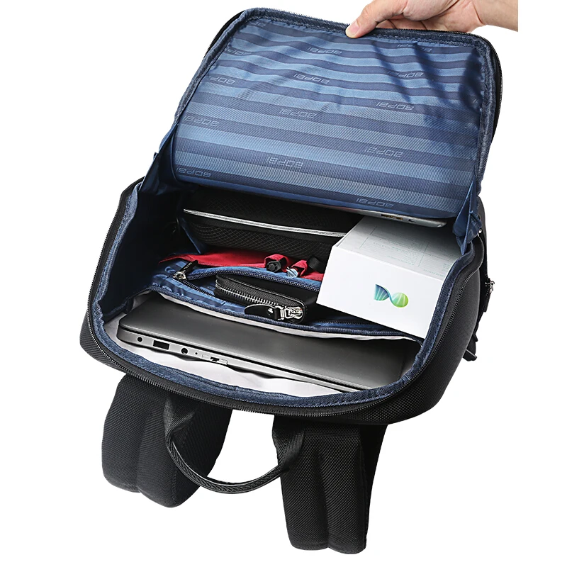  BOPAI Casual Business Men's Backpack for Travelling 15.6 Inch Waterproof USB Charging Laptop Backpa