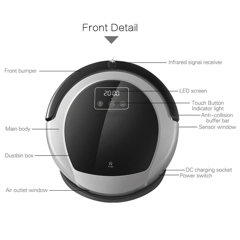 2018 Robot Aspirador Intelligent Planning Map Navigation Wet And Dry Robot Vacuum Cleaner B6009 With Smart Memory,Water Tank