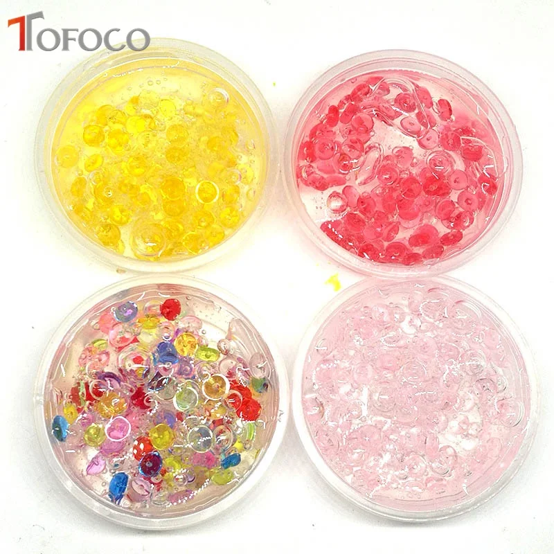 TOFOCO новая 60 мл прозрачная Слизь С Плоской бусиной DIY Slime Box игрушки для детей