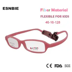 Esnbie модные гибкие Детские Оправы для очков Новый Волокно памяти ребенка Очки с эластичным шнуром Обувь для девочек Обувь для мальчиков
