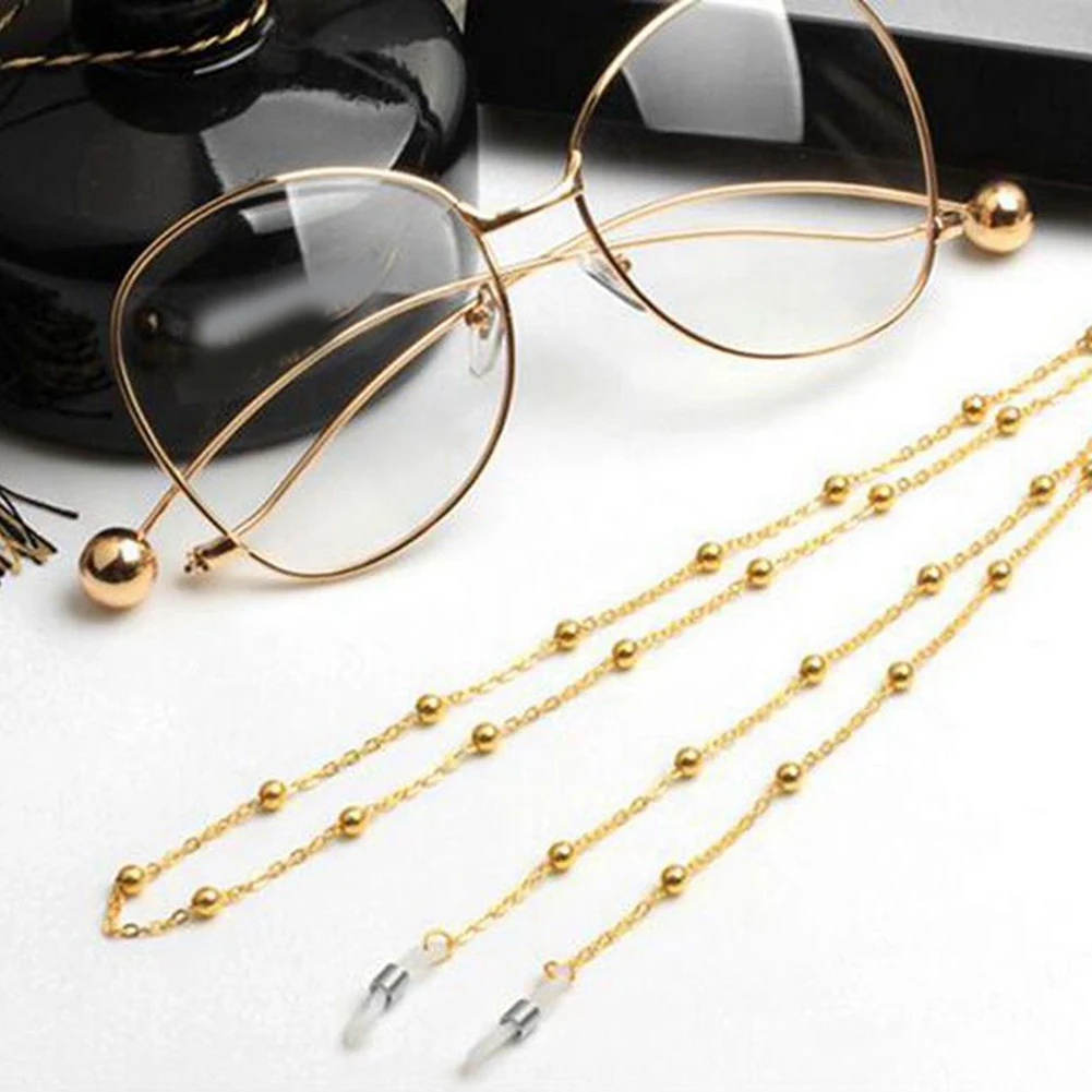 70cm Elegant Eyeglass Chain Sunglasses Reading Beaded Glasses Chain Eyewear Rope Lanyards Rose Gold Silver Glass Cord Neck Strap