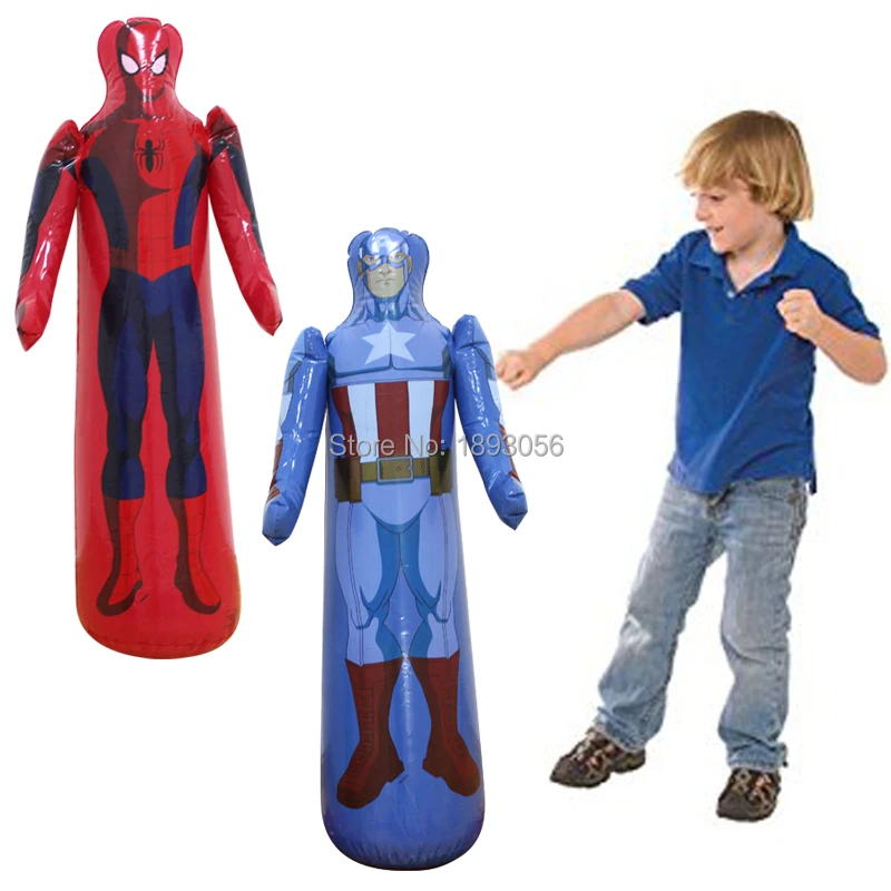 

Air Pump Gift+Punching Bag Stand Power Tower Inflatable Sandbag Speed Boxing Training Spiderman Superman Carton Kid Tumbler Toy