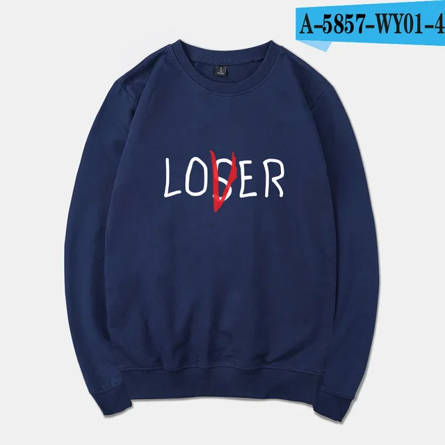 navy blue Толстовки с принтом «Movie It lossers Club», осенняя толстовка с капюшоном в стиле хип-хоп, спортивный костюм losser Lover It Inspired, топы, одежда - Цвет: navy blue