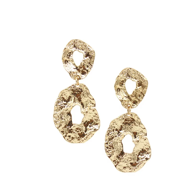 

Free Shipping Geometric Hammered Alloy Fashion Stud Earring