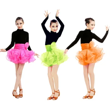 

New Adult Child Latin dance costume velvet long sleeves top+skirt 2pcs latin dance set for women latin dance suits T031 S-XL