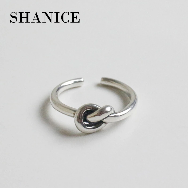 

SHANICE Charm Jewelry 925 Sterling Silver Open Ring For Women One Knot Simple Sliver Rings Fashion Jewelry For Girl