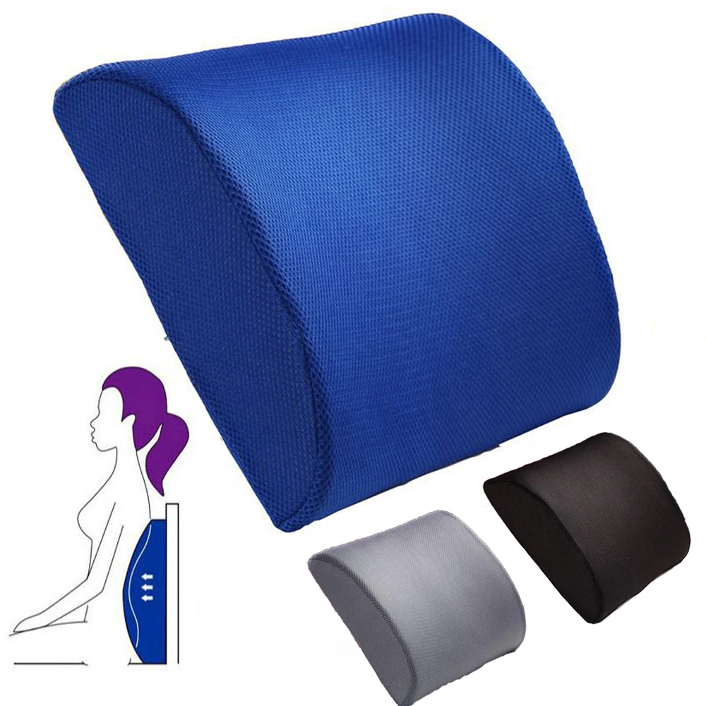 Memory Foam Lumbar Cushion Back Support Travel Pillow for Car Seat Home