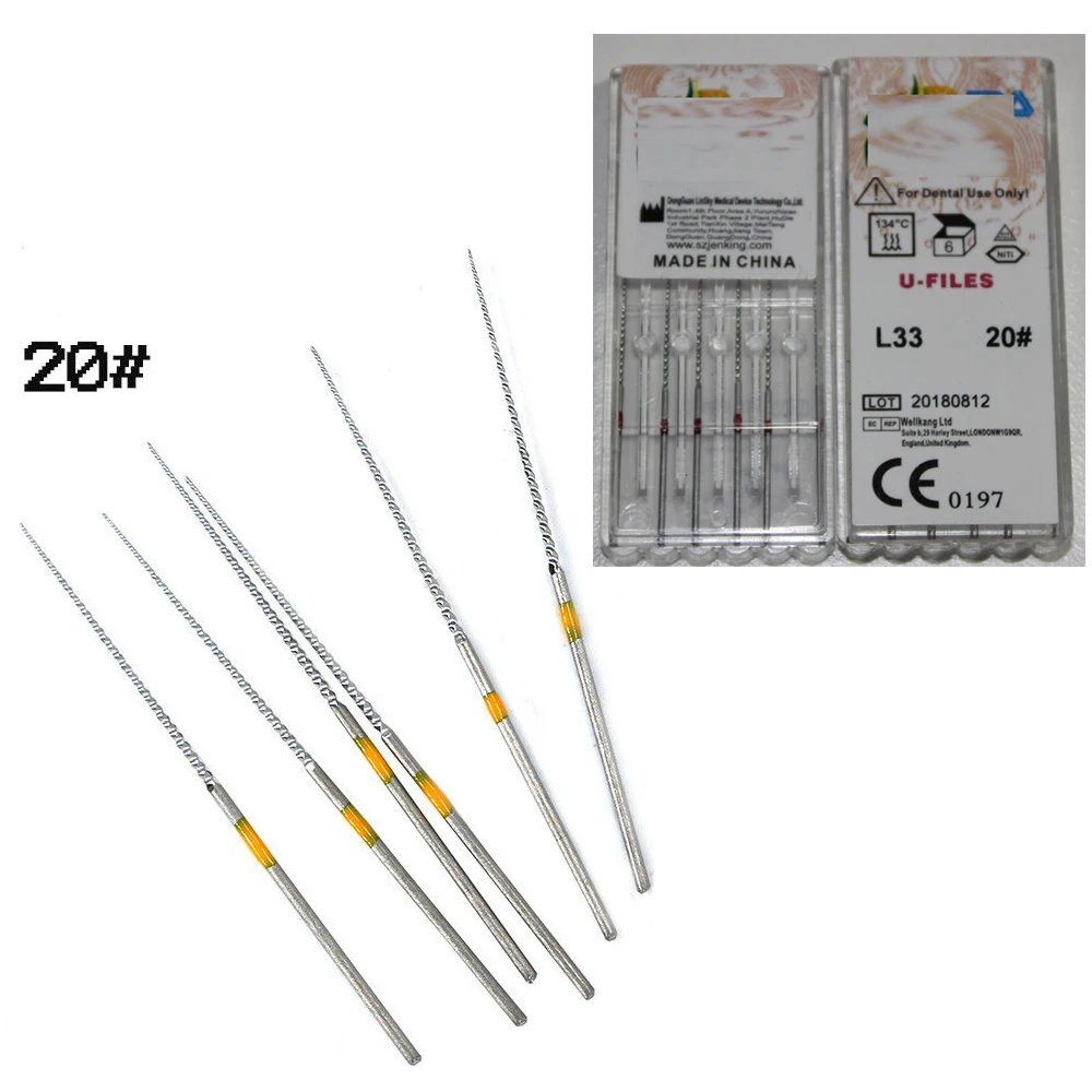

12pcs/2boxes Dental U files Endodontic files NITI ultrasonic optional Used for Root canal cleaning 31MM Fit Woodpecker